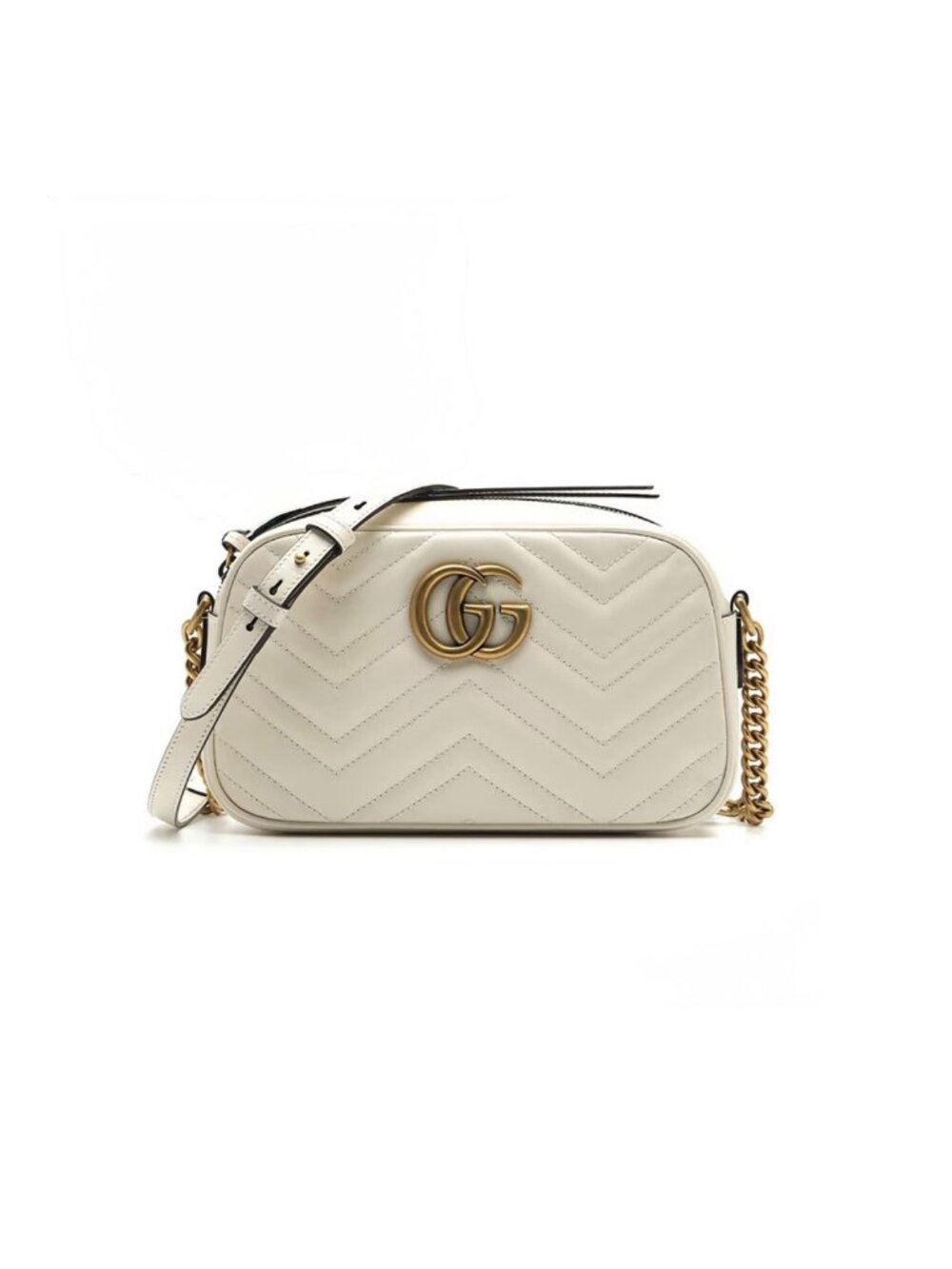 Gucci GG Marmont Calfskin Small Camera Bag Off White 447632